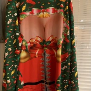 2XL Funny Polyester Shirt. Wore it for a ugly sweater party. Worn one time.
